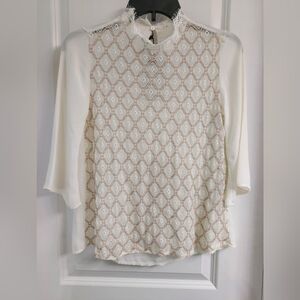 NWT OSSIRA Elegant Lace Women's Top